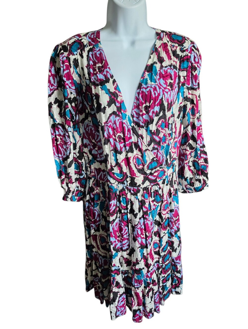 ba&sh Giulia Floral Surplice Ruffle Mini Dress Multicolor Size 6